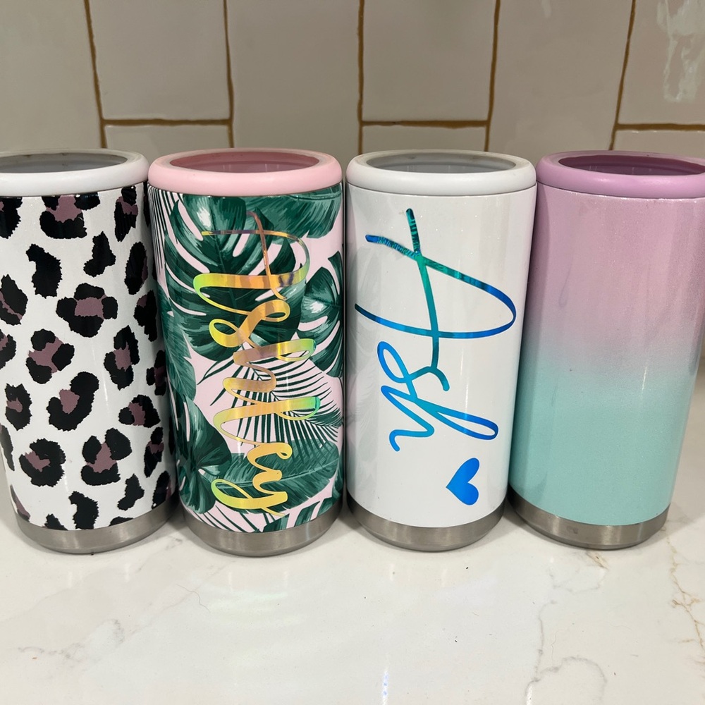 White Claw Slim Can Koozies with custom name!